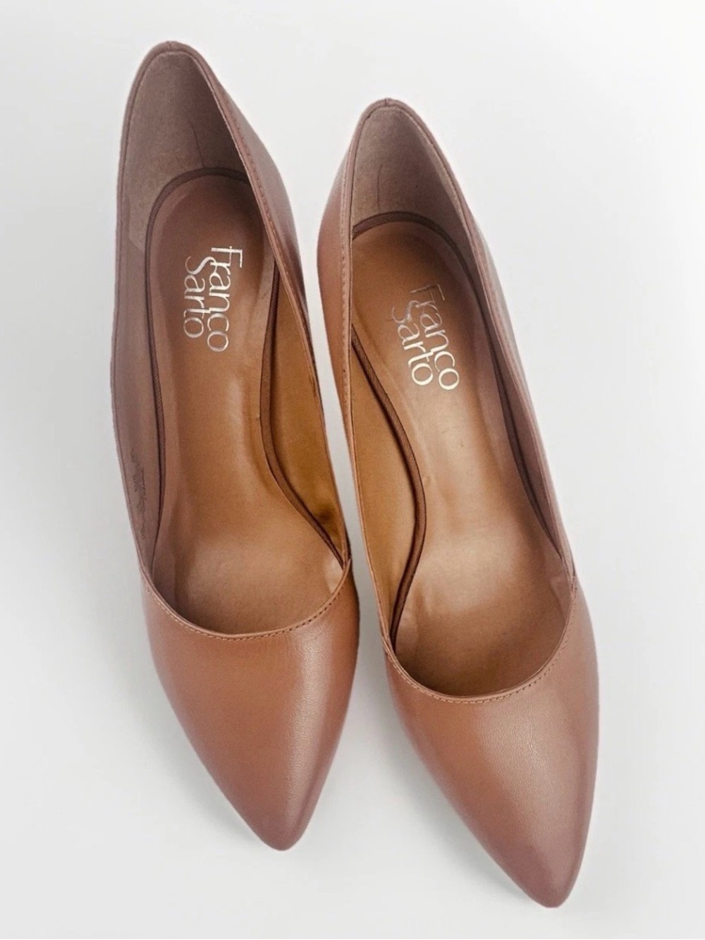 Franco Sarto Frankie Women’s 8.5 Nude Tan Minimalist Quiet Luxury Pointed Heels